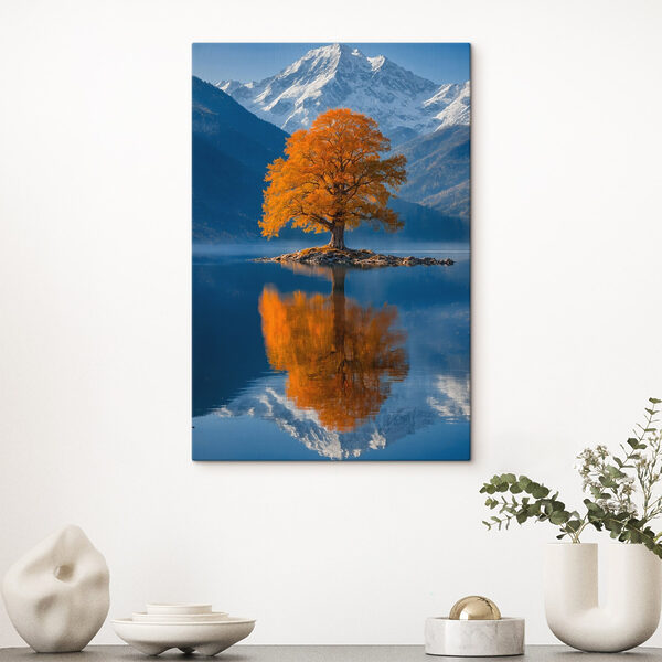 Tree on an island in a lake Tree on an island in a lake