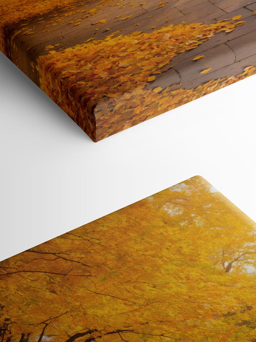 Chemin avec des feuilles d'oranger sur le sol Chemin avec des feuilles d'oranger sur le sol