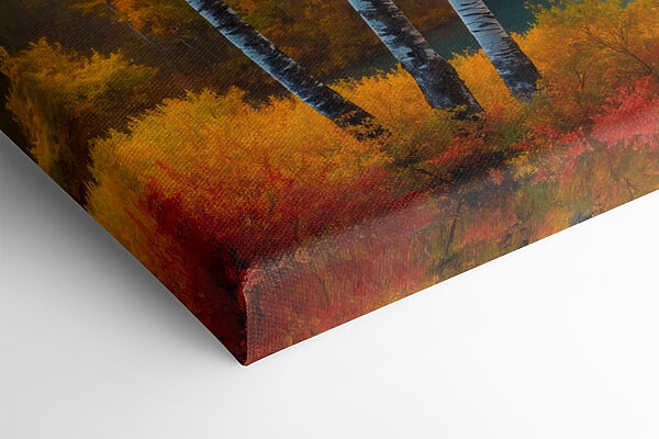 Rivière avec arbres et feuilles colorées Rivière avec arbres et feuilles colorées
