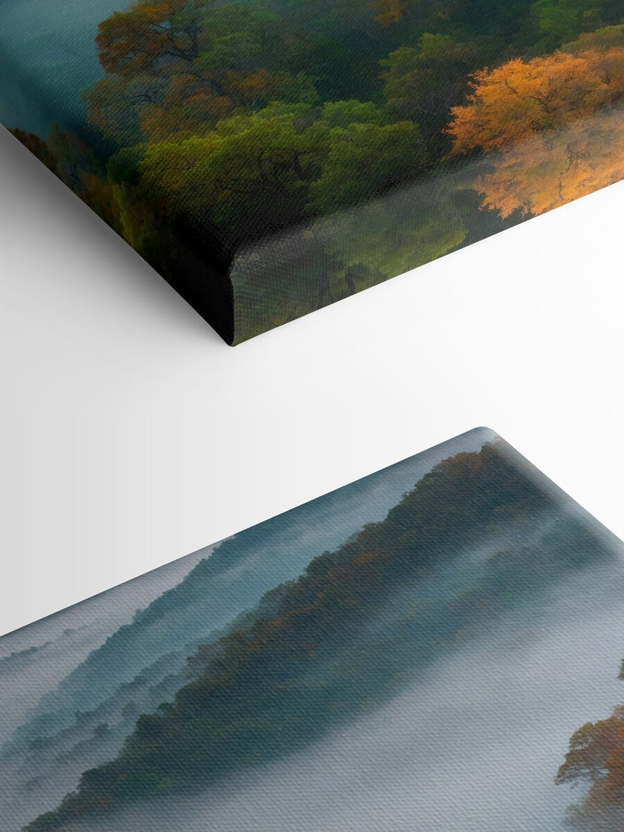 Forêt brumeuse avec des arbres