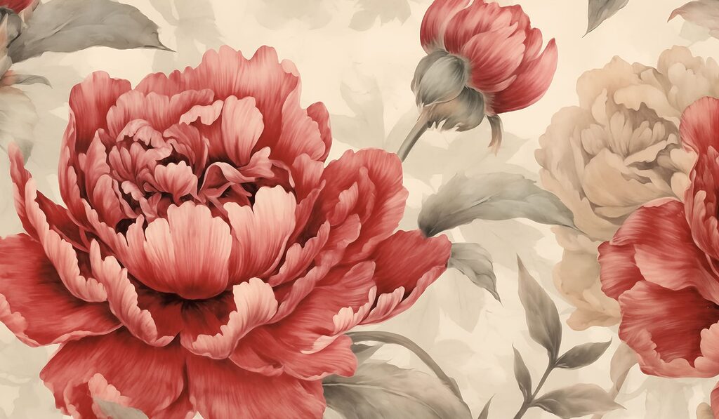 Des fleurs luxuriantes dans des teintes douces Des fleurs luxuriantes dans des teintes douces