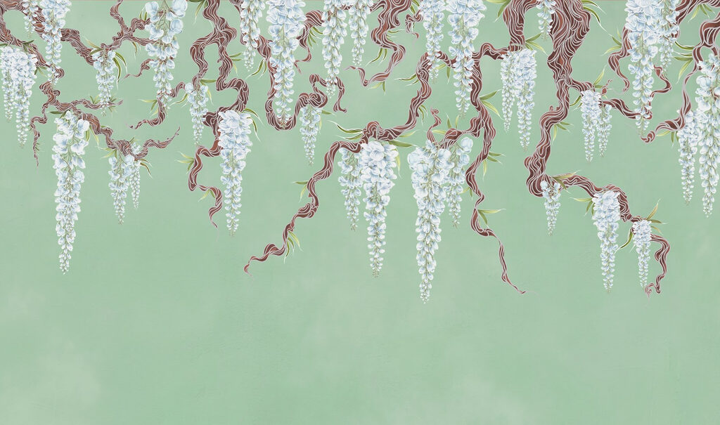 Peinture de fleurs blanches sur un arbre Peinture de fleurs blanches sur un arbre