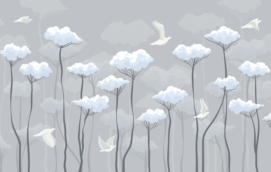 Oiseaux volant dans les nuages Oiseaux volant dans les nuages