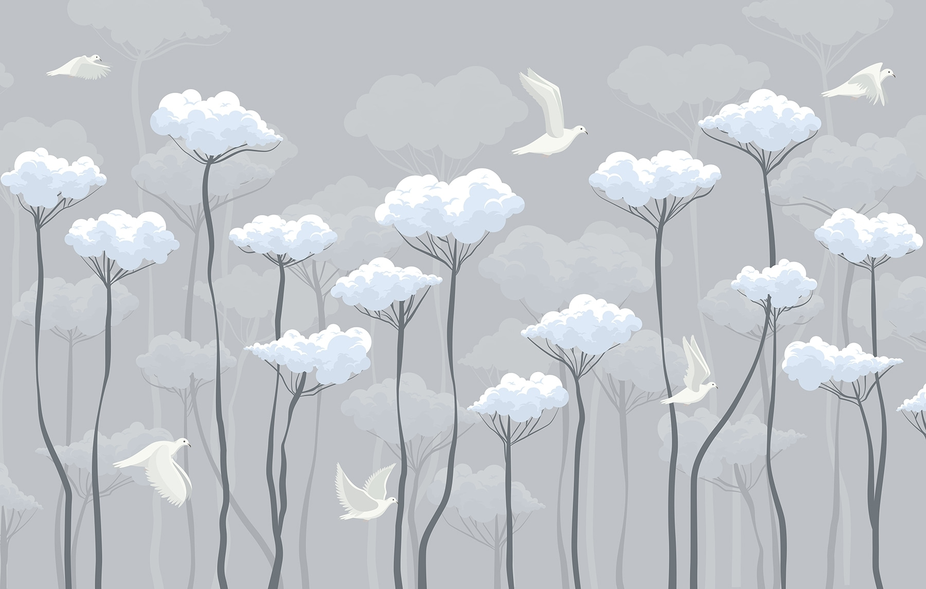 Birds flying in the clouds Birds flying in the clouds