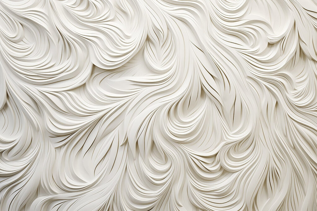 Découpage en papier blanc avec des lignes ondulées Découpage en papier blanc avec des lignes ondulées
