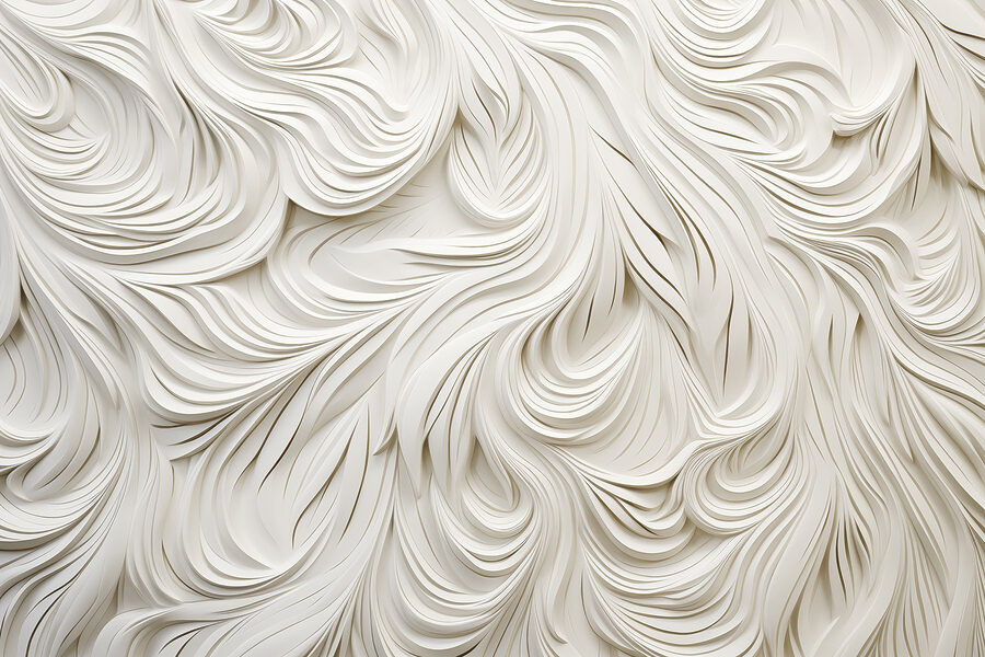 Découpage en papier blanc avec des lignes ondulées Découpage en papier blanc avec des lignes ondulées