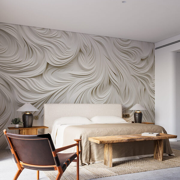 Découpage en papier blanc avec des lignes ondulées Découpage en papier blanc avec des lignes ondulées