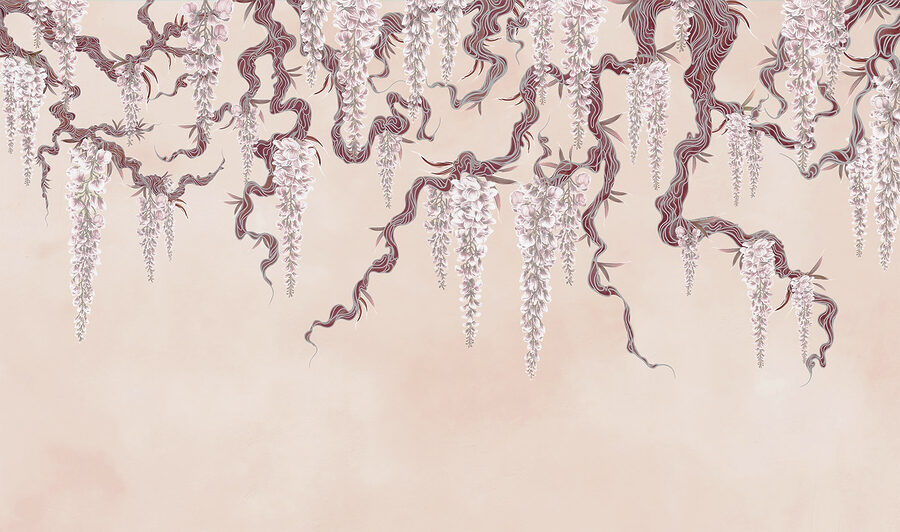 Peinture d'un arbre avec des fleurs