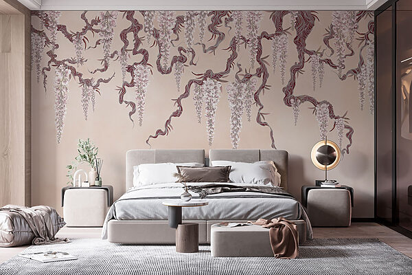 Peinture d'un arbre avec des fleurs Peinture d'un arbre avec des fleurs
