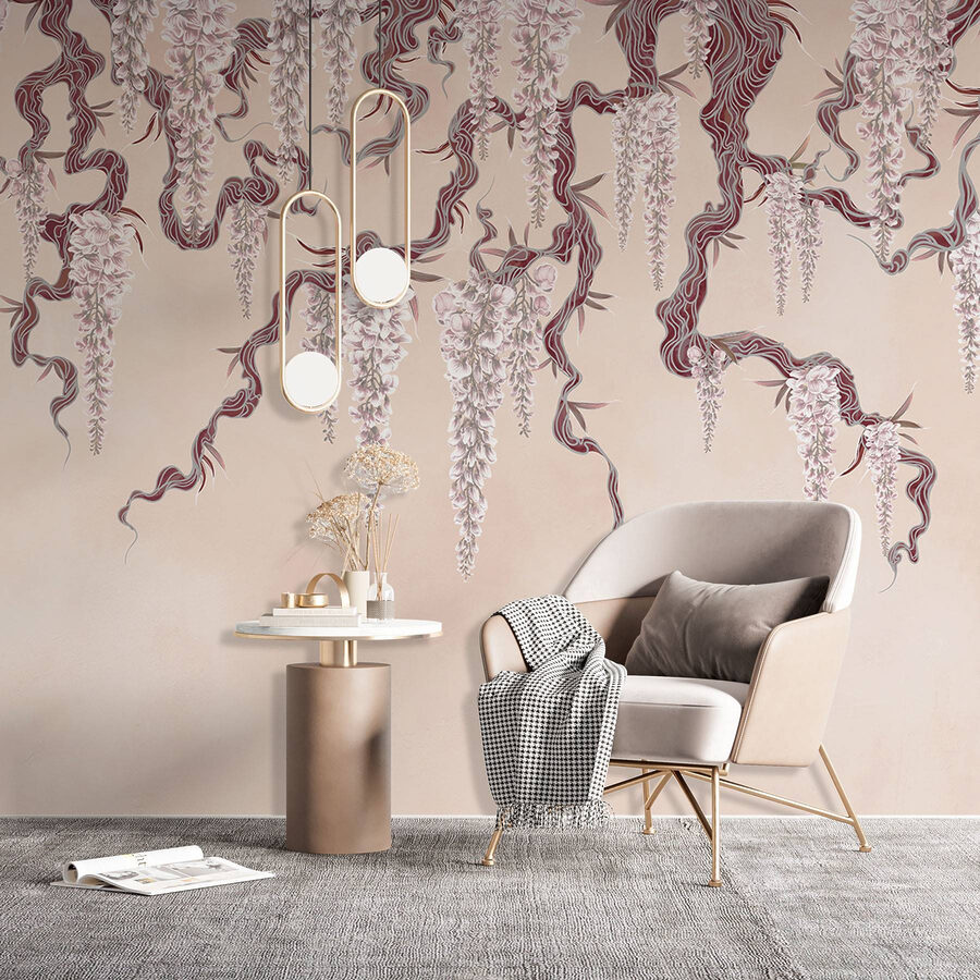 Peinture d'un arbre avec des fleurs