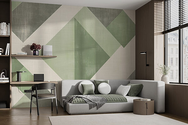 Motif géométrique vert et blanc Motif géométrique vert et blanc
