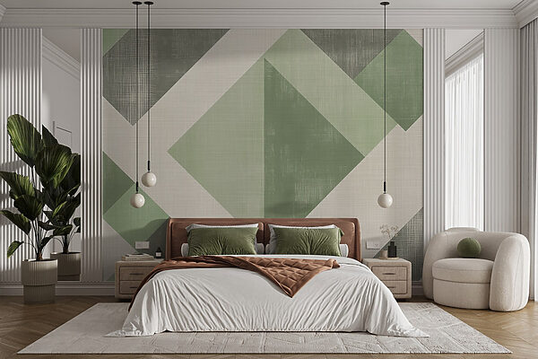 Motif géométrique vert et blanc Motif géométrique vert et blanc