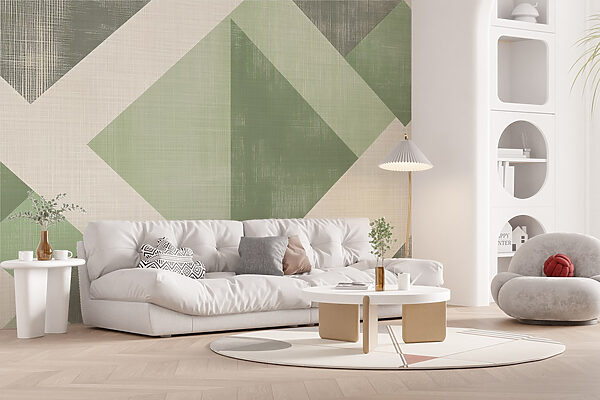 Motif géométrique vert et blanc Motif géométrique vert et blanc