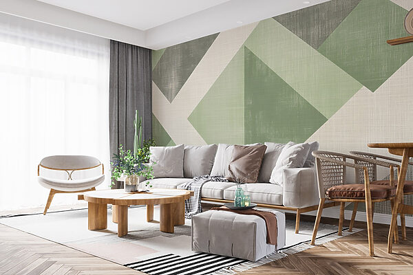 Motif géométrique vert et blanc Motif géométrique vert et blanc