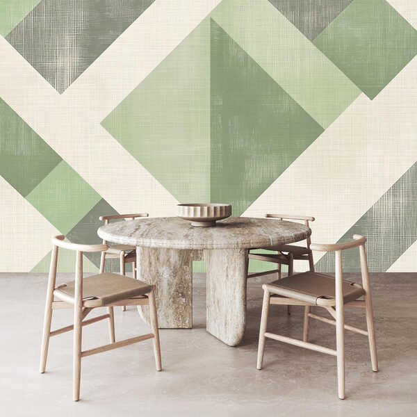 Motif géométrique vert et blanc Motif géométrique vert et blanc