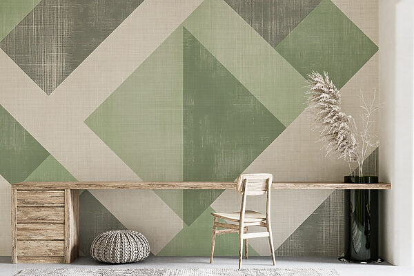 Motif géométrique vert et blanc Motif géométrique vert et blanc