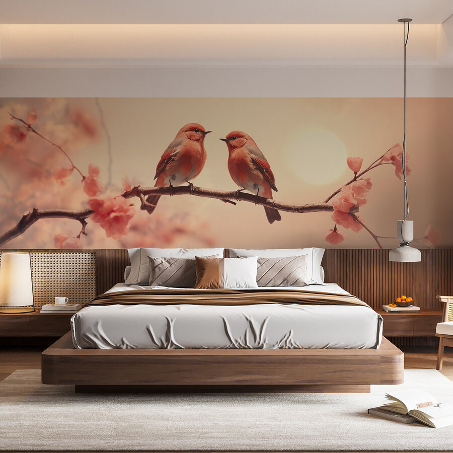 Deux oiseaux sur une branche