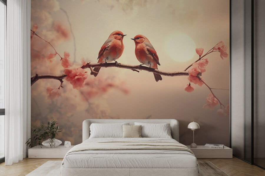 Deux oiseaux sur une branche