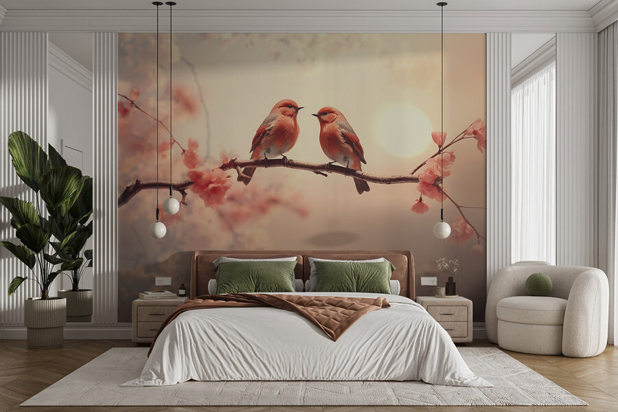 Deux oiseaux sur une branche