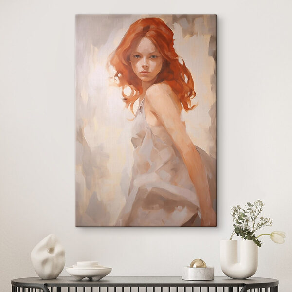 Peinture d'une femme en robe blanche Peinture d'une femme en robe blanche