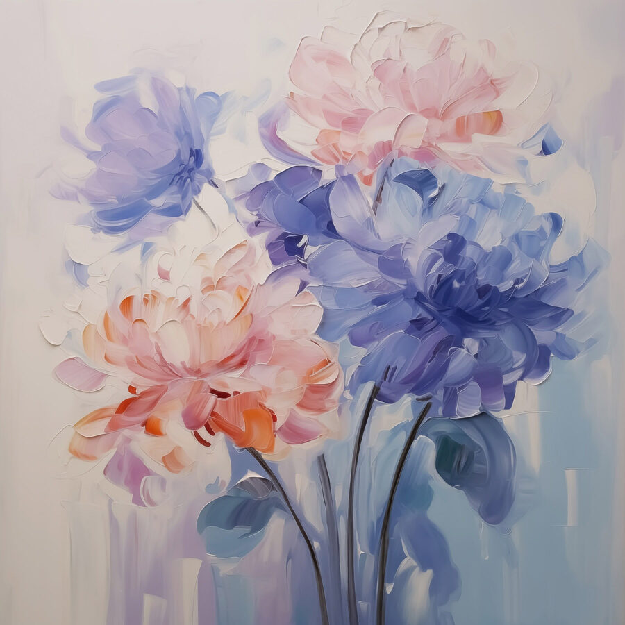Peinture de fleurs sur une surface blanche