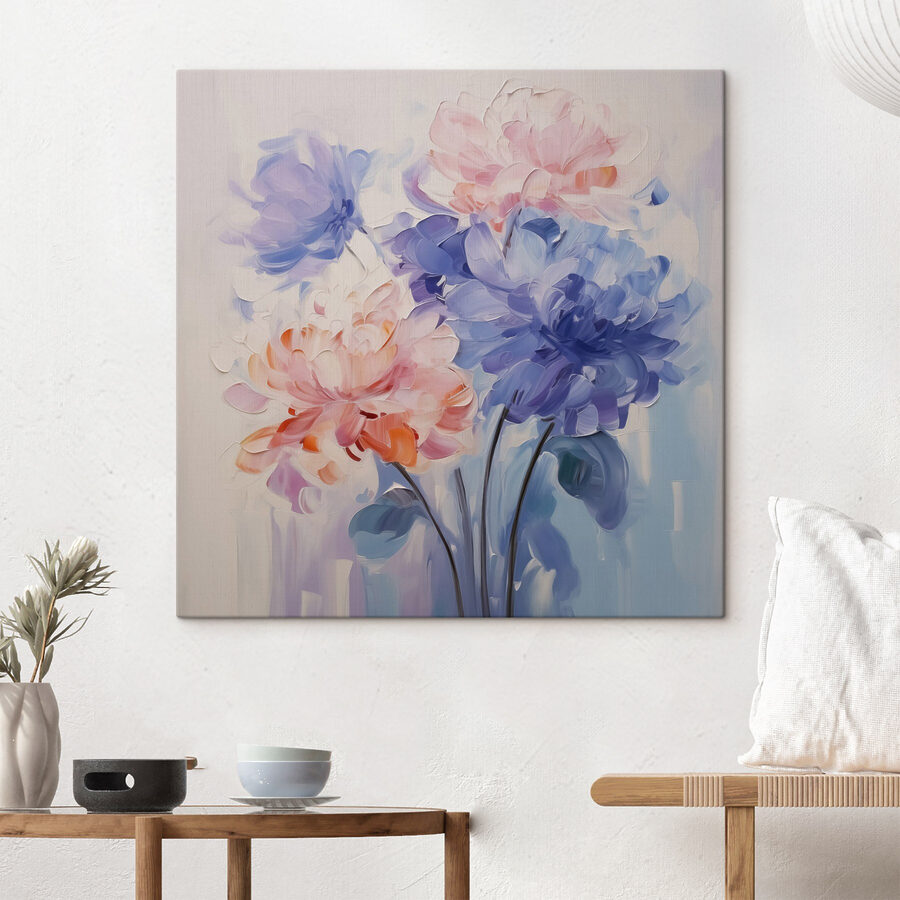 Peinture de fleurs sur une surface blanche