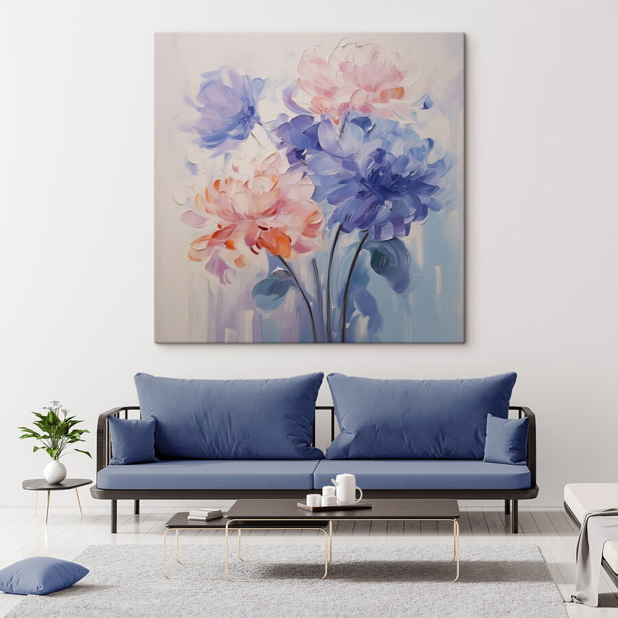 Peinture de fleurs sur une surface blanche