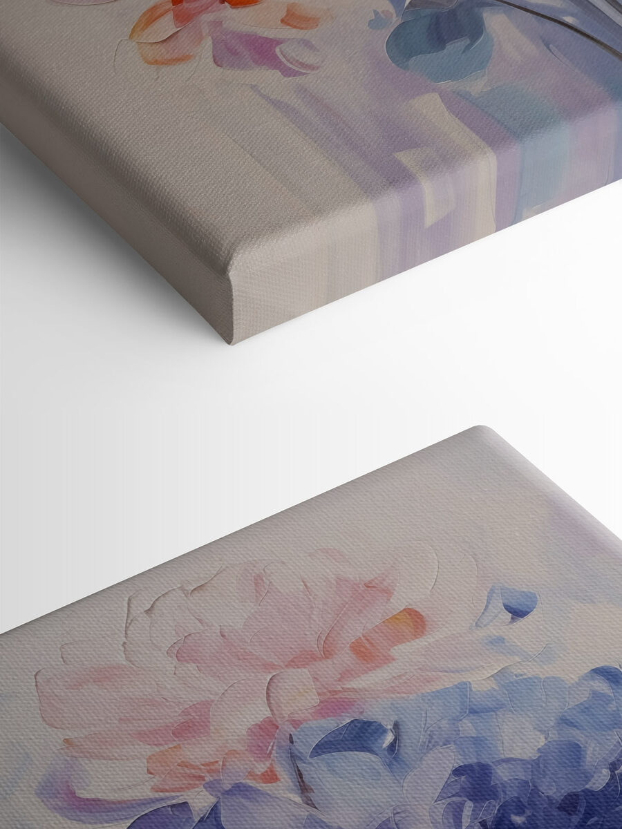 Peinture de fleurs sur une surface blanche