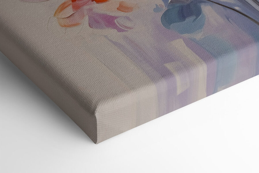 Peinture de fleurs sur une surface blanche