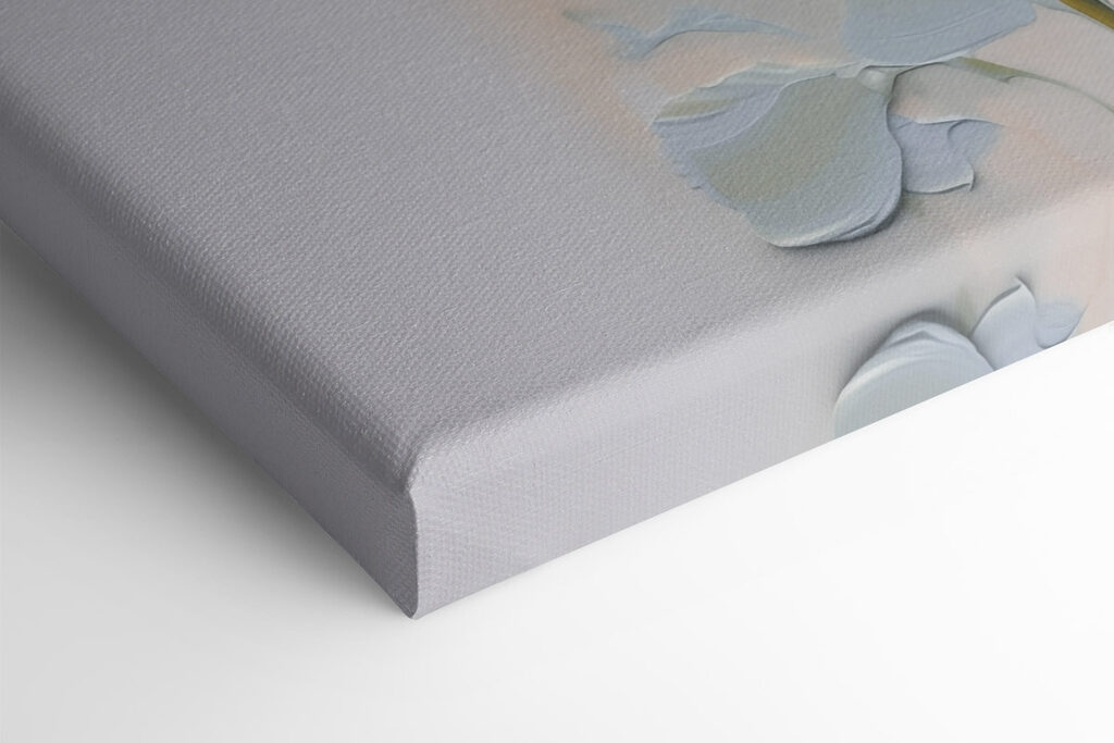 Painting of flowers on a white surface