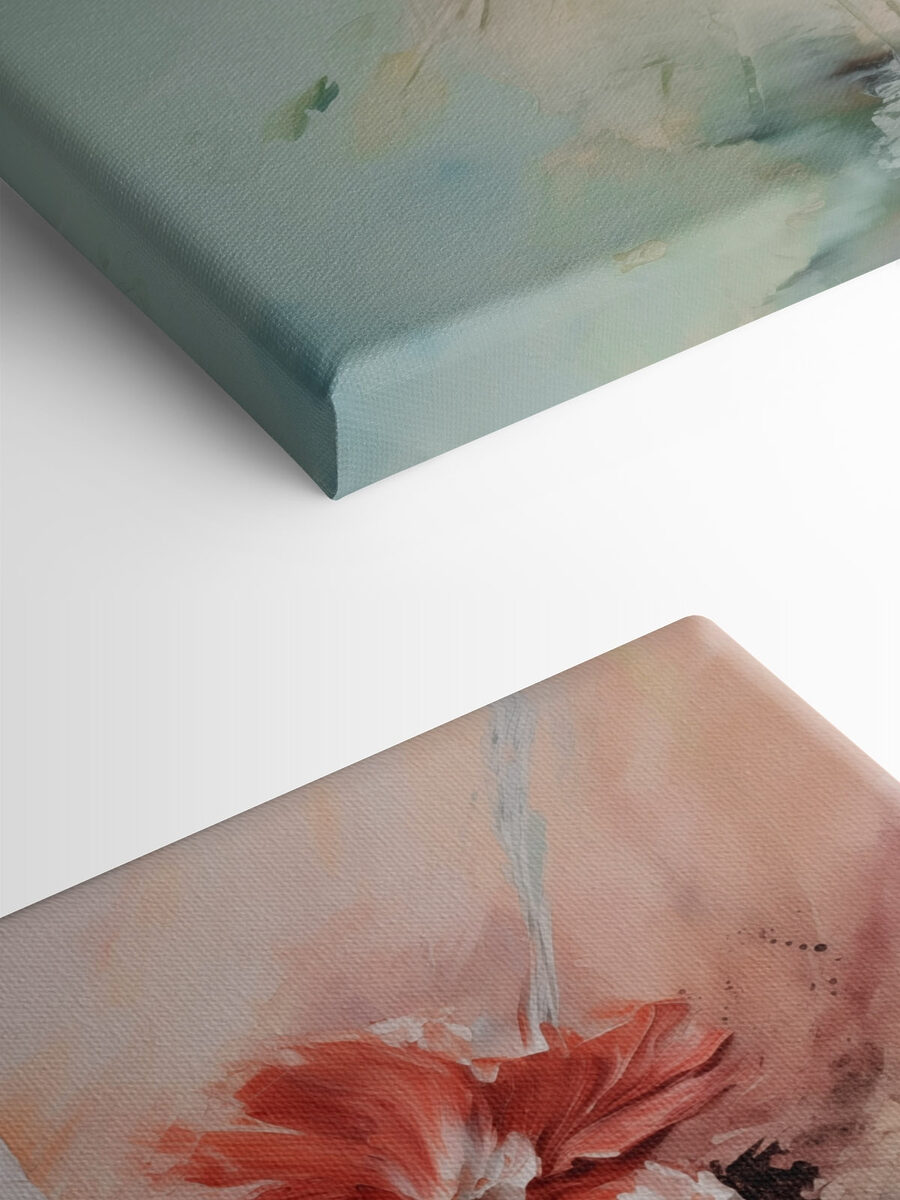 Peinture de fleurs sur toile