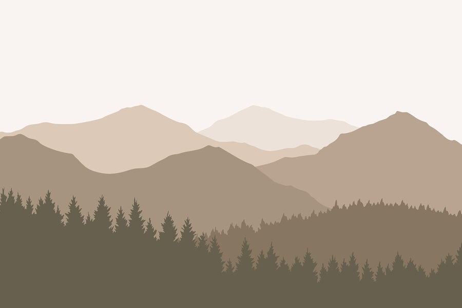 Paysage de montagnes et d'arbres Paysage de montagnes et d'arbres