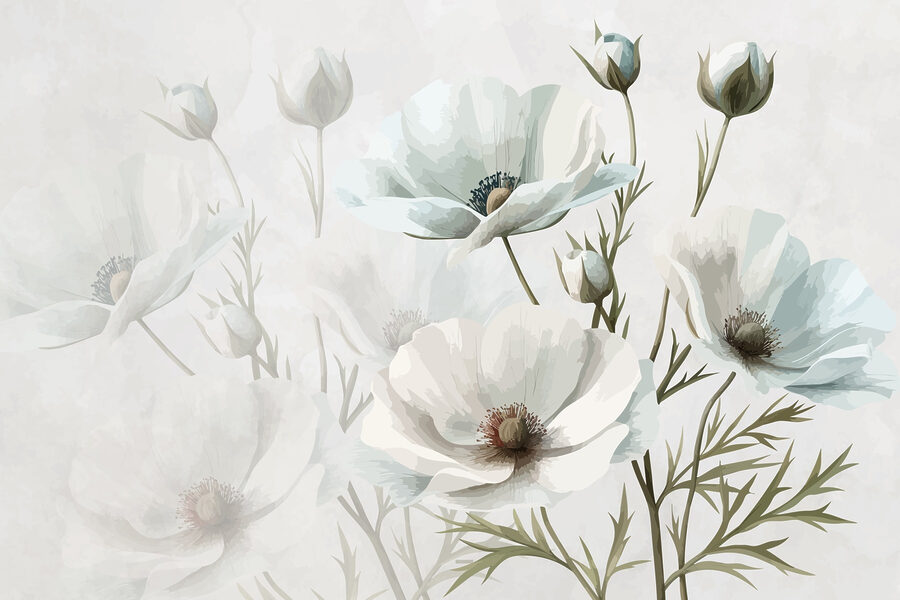 Groupe de fleurs blanches