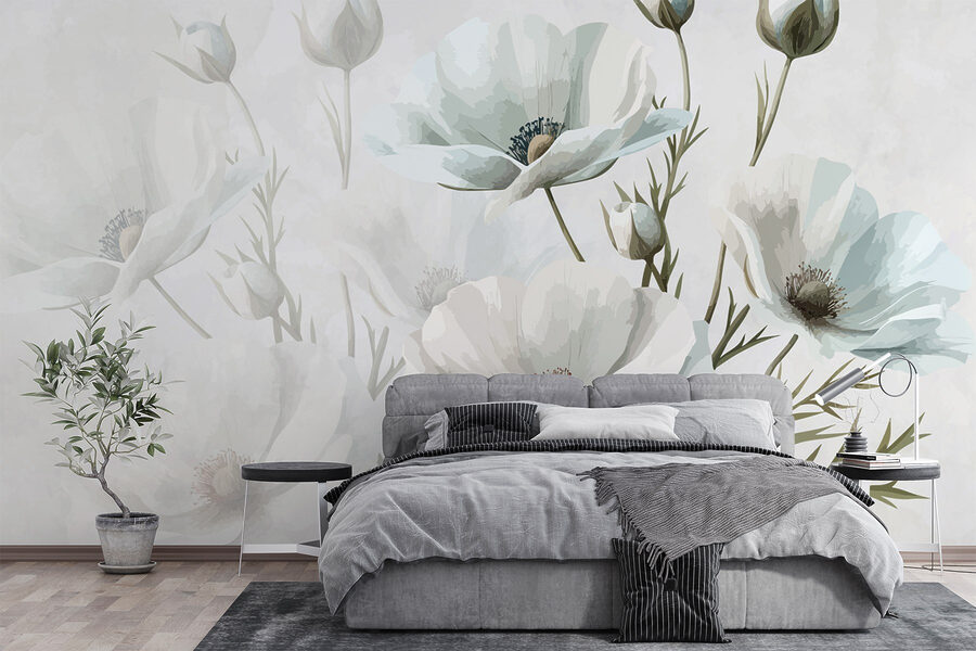 Groupe de fleurs blanches