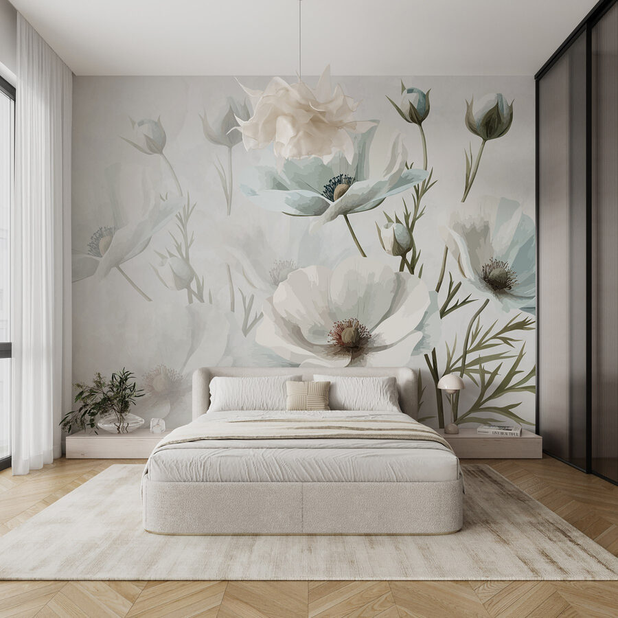 Groupe de fleurs blanches