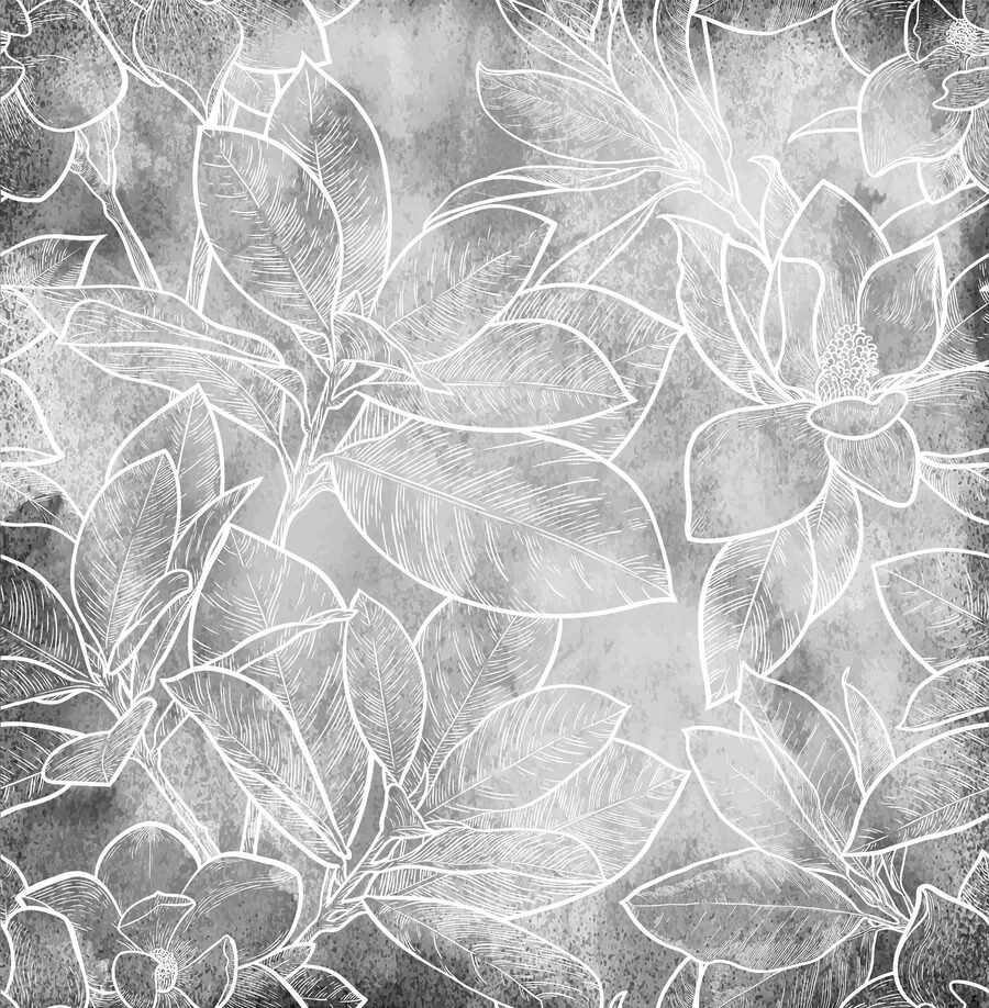 Dessin de fleurs au trait blanc