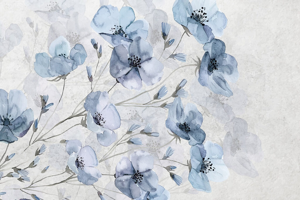 Fleurs délicates dans des tons bleus doux Fleurs délicates dans des tons bleus doux