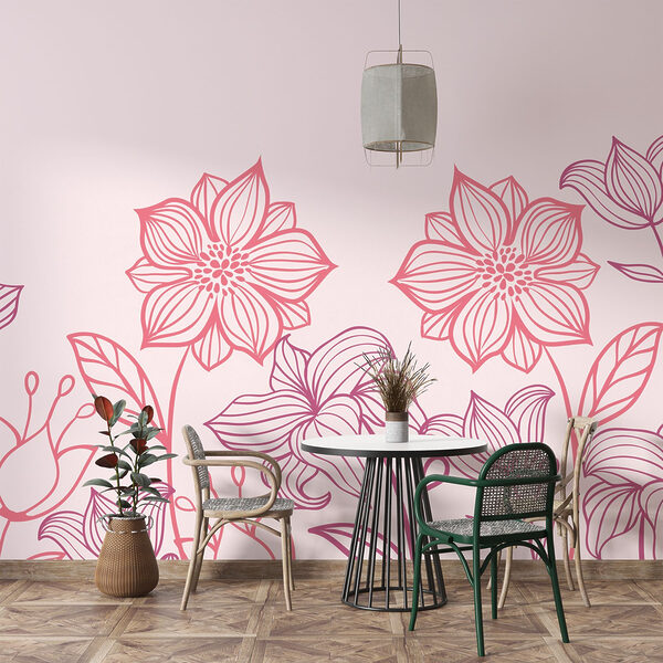 Ligne de fleurs avec feuilles Ligne de fleurs avec feuilles