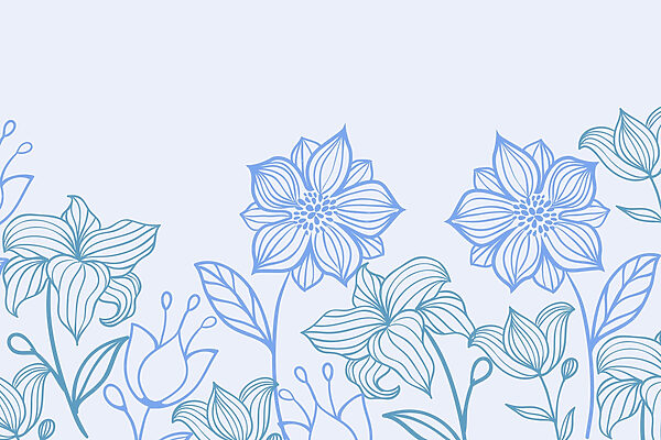 Ligne de fleurs avec feuilles Ligne de fleurs avec feuilles