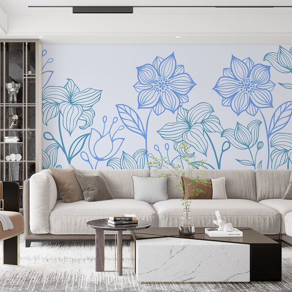 Ligne de fleurs avec feuilles Ligne de fleurs avec feuilles