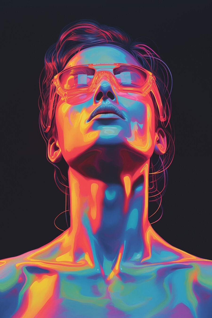 Femme portant des lunettes