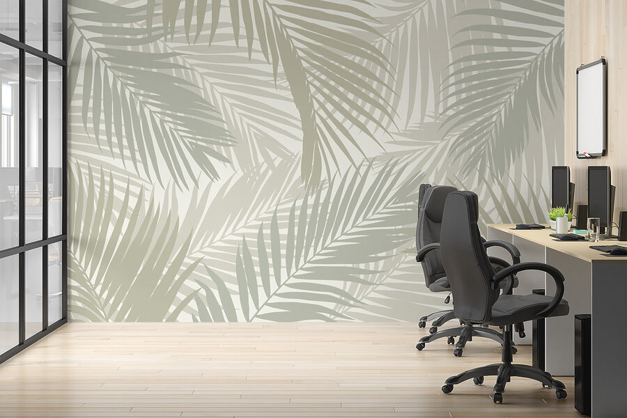 Motif de feuilles sur fond blanc