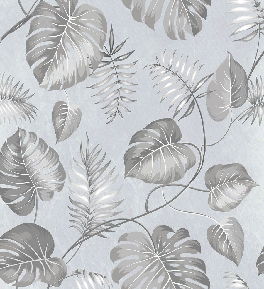 Motif floral gris et blanc Motif floral gris et blanc