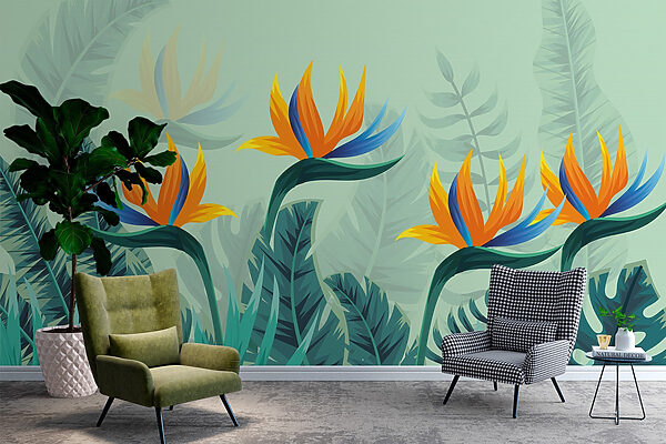 Groupe de fleurs et de feuilles Groupe de fleurs et de feuilles