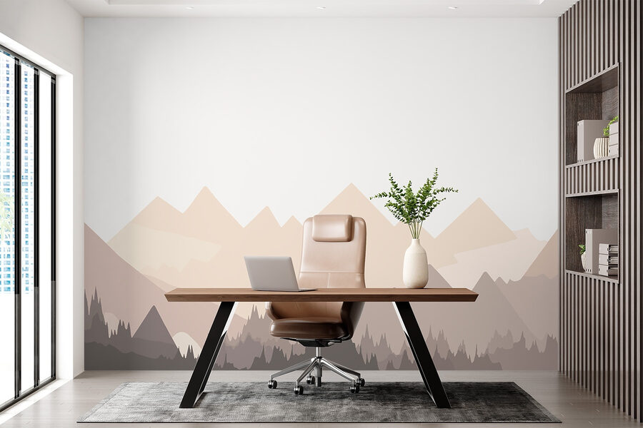 Papier peint Chaîne de montagnes avec des arbres – Image 3