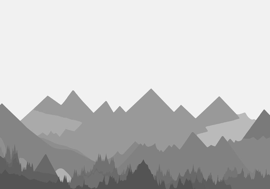 Montagnes grises et arbres