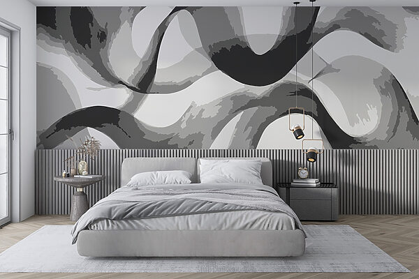 Lignes tourbillonnantes grises et blanches Lignes tourbillonnantes grises et blanches