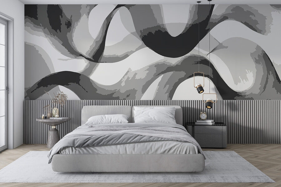 Lignes tourbillonnantes grises et blanches Lignes tourbillonnantes grises et blanches