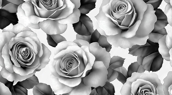 Groupe de roses avec feuilles Groupe de roses avec feuilles