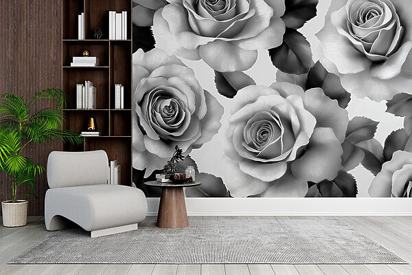 Groupe de roses avec feuilles Groupe de roses avec feuilles